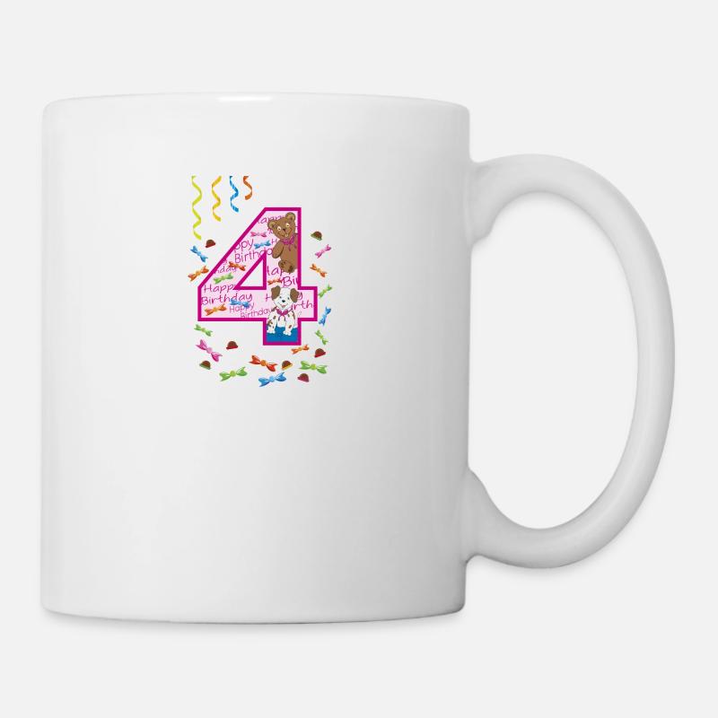 4 alles Gute zum Geburtstag rosa10 01 - Tasse - Weiß