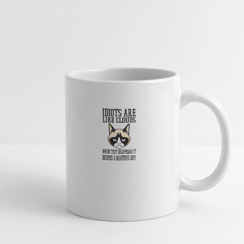 grumpy cat Idiots like clouds Mug