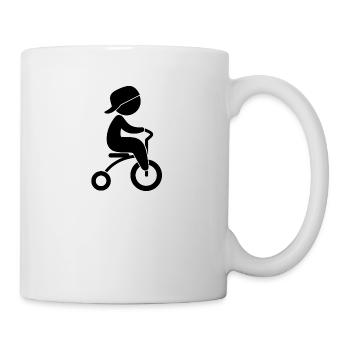 Junge, der sein Dreiräder reitet - Tasse - Weiß - Rechts