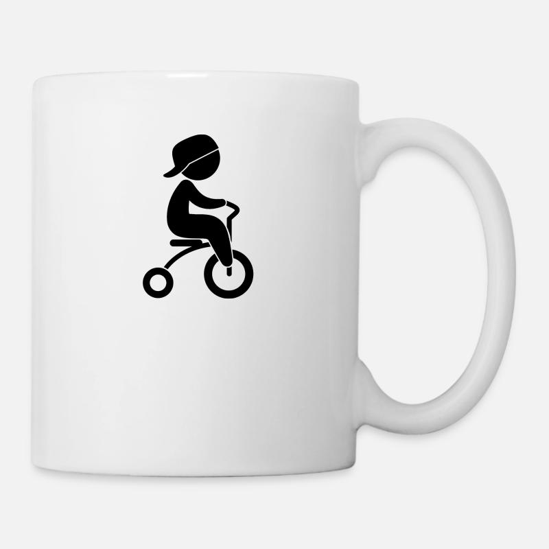 Junge, der sein Dreiräder reitet - Tasse - Weiß