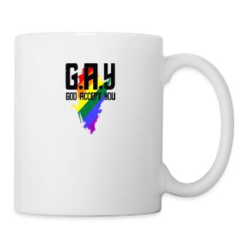 Homosexuell t-shirts Homosexueller Gott nehmen Sie an - Tasse - Weiß - Rechts