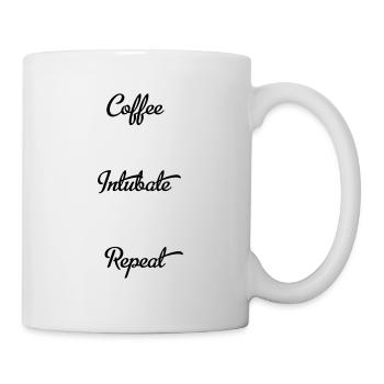 coffee intubate repeat - Mug - white - Right