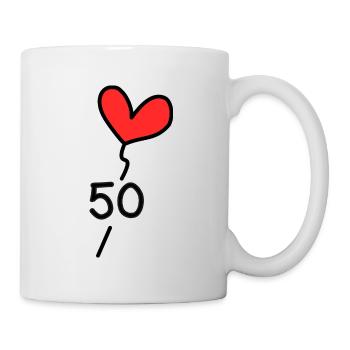50 YEARS. 50th ANNIVERSARY. BIRTHDAY 50 YEARS. 50 - Mug - white - Right