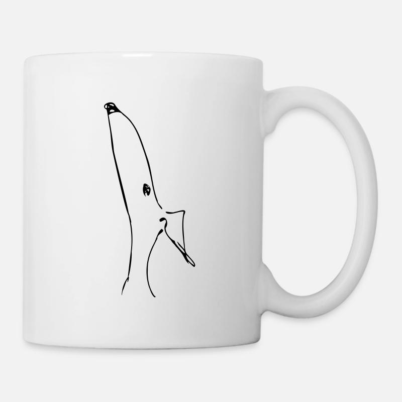 Windhundkopf - Tasse - Weiß