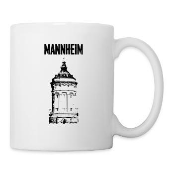 Mannheim Wasserturm Schwarz - Tasse - Weiß - Rechts