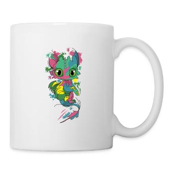 Bunter Baby Drache | Lustiger Drache Bunt - Tasse - Weiß - Rechts