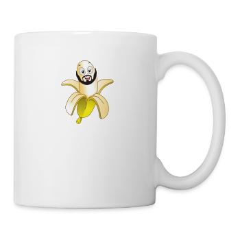 Bart Banane Haare Witzig Glatze - Tasse - Weiß - Rechts