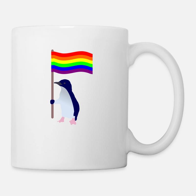 Pingouin avec le drapeau LGBT - Mug blanc - blanc