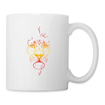 Sketch lion couleurs de flammes - Mug blanc - blanc - Droite