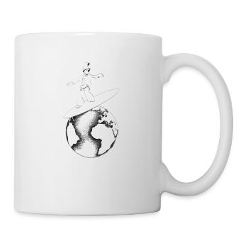 Retro Globe Surfer - Tasse - Weiß - Rechts