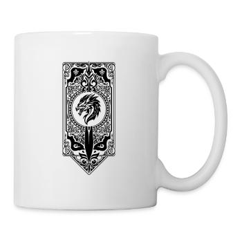 Mittelalterliches Drachenbanner - Tasse - Weiß - Rechts