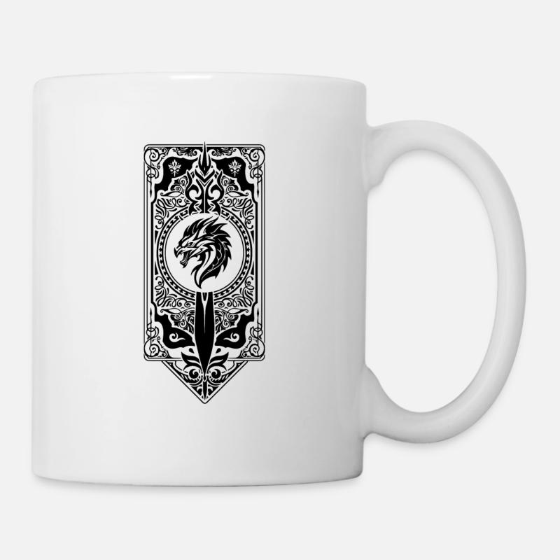 Bannière médiévale Dragon - Mug blanc - blanc