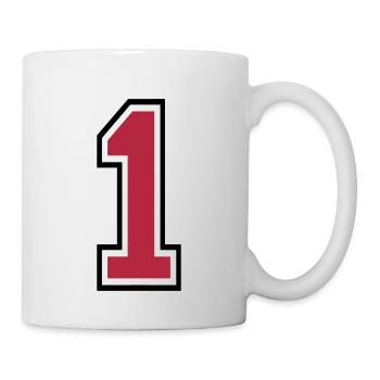 Zahl Eins - 1 - Tasse - Weiß - Rechts