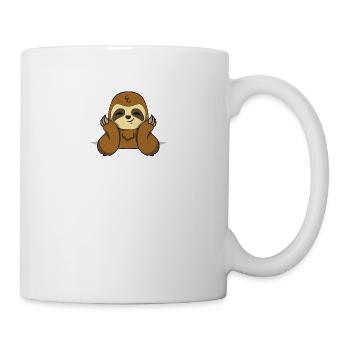 Faultier in Brusttasche - Tasse - Weiß - Rechts