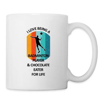 Badminton Badminton Badminton Player Chocolat - Mug blanc - blanc - Droite