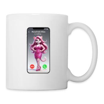 Pink Catgirl on Call - Mug - white - Right