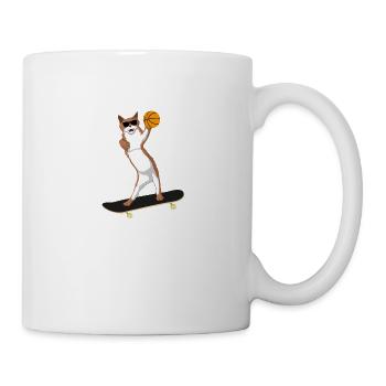 Cat Skateboard Basketball Skating Cat & Ball - Mug - white - Right