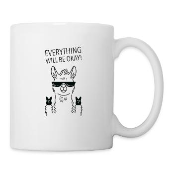 Everything Will Be Okay, Llama Alpaca - Mug blanc - blanc - Droite