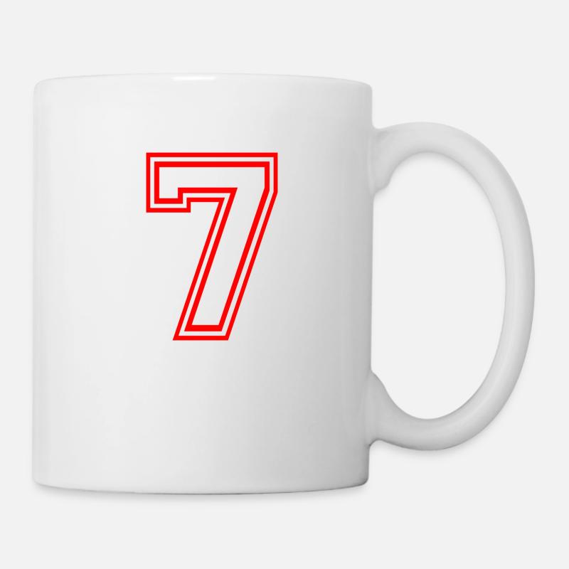 NUMMBER SEPT 7 LUCKY NUMBER SEVEN RETRO STYLE - Mug blanc - blanc