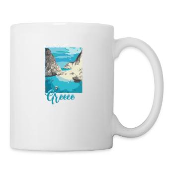 greece,bild,kollage,strand,griechenland,illu - Tasse - Weiß - Rechts