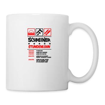 Stundenlohn | Schreiner - Tasse - Weiß - Rechts
