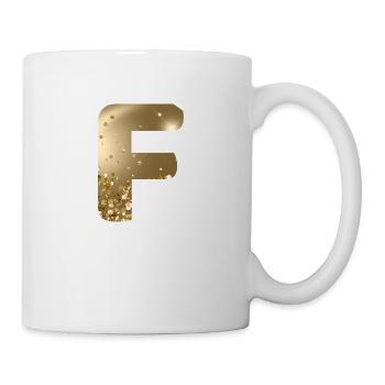 Customizable Monogram F Gold Glitter - Mug - white - Right