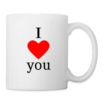 rotes Herz rot Herzen rot Herz Geschenk - Tasse - Weiß - Rechts