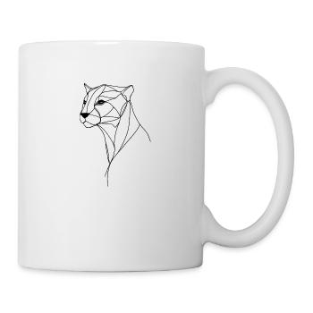 Panther feine Linienkunst - Tasse - Weiß - Rechts