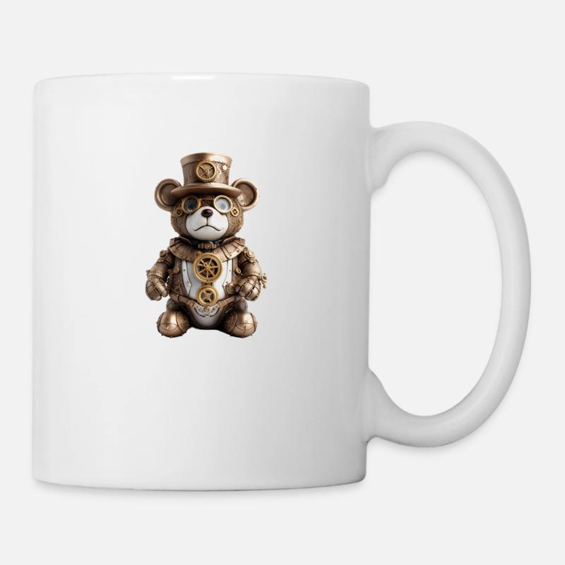 Steampunk Teddy - Tasse - Weiß