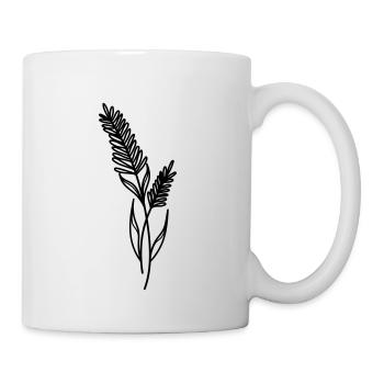 Wilde Blume boho line art - Tasse - Weiß - Rechts