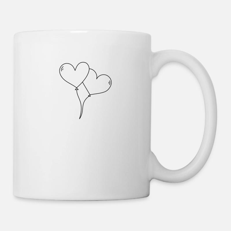 Herzballons - Tasse - Weiß