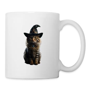 Chat sorcière Halloween - Mug blanc - blanc - Droite