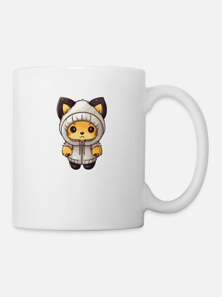 Fuchs Winter Comic Niedlich - Tasse - Weiß