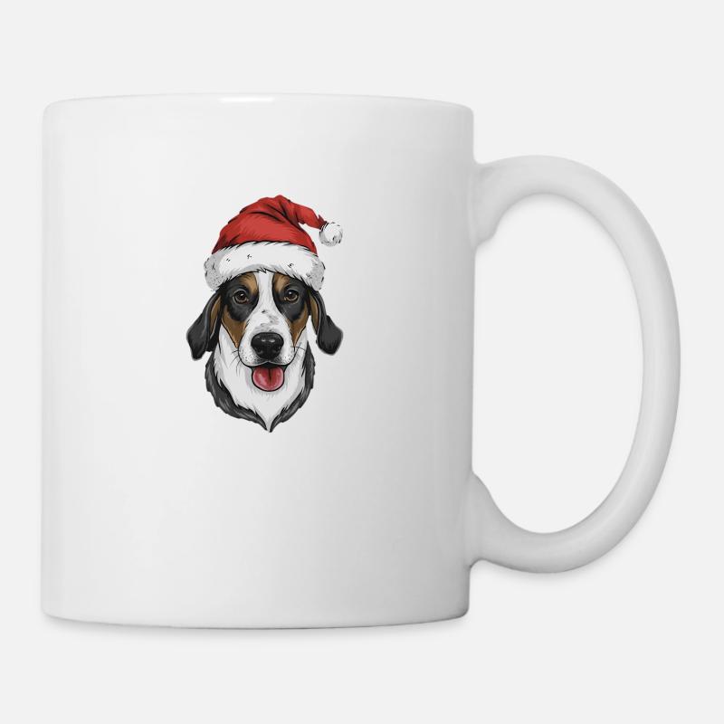 Chien avec bonnet de Père Noël - Mug blanc - blanc