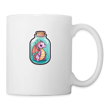 Dragon mignon dans une bouteille 02 - Mug blanc - blanc - Droite