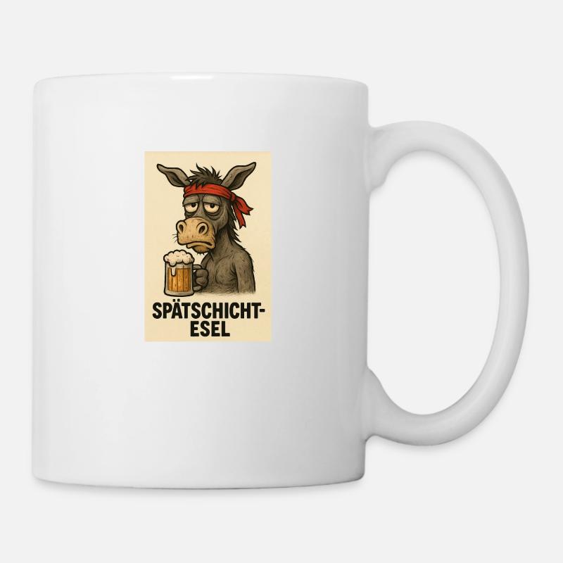 Spätschicht Esel - Tasse - Weiß