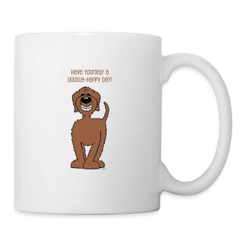 Doodle braun Smile - Tasse - Weiß - Rechts