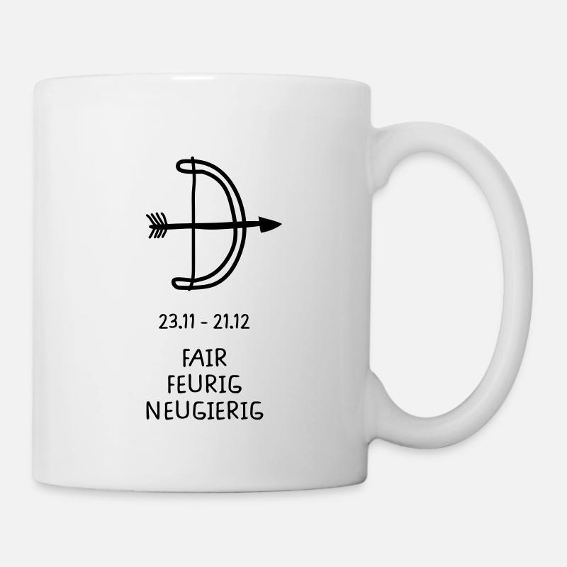 Schütze Horoskop Eigenschaften Pro - Tasse - Weiß