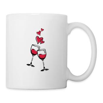 rotwein herzen - Tasse - Weiß - Rechts