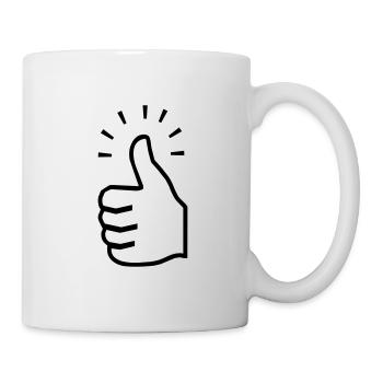 Daumen hoch - Tasse - Weiß - Rechts