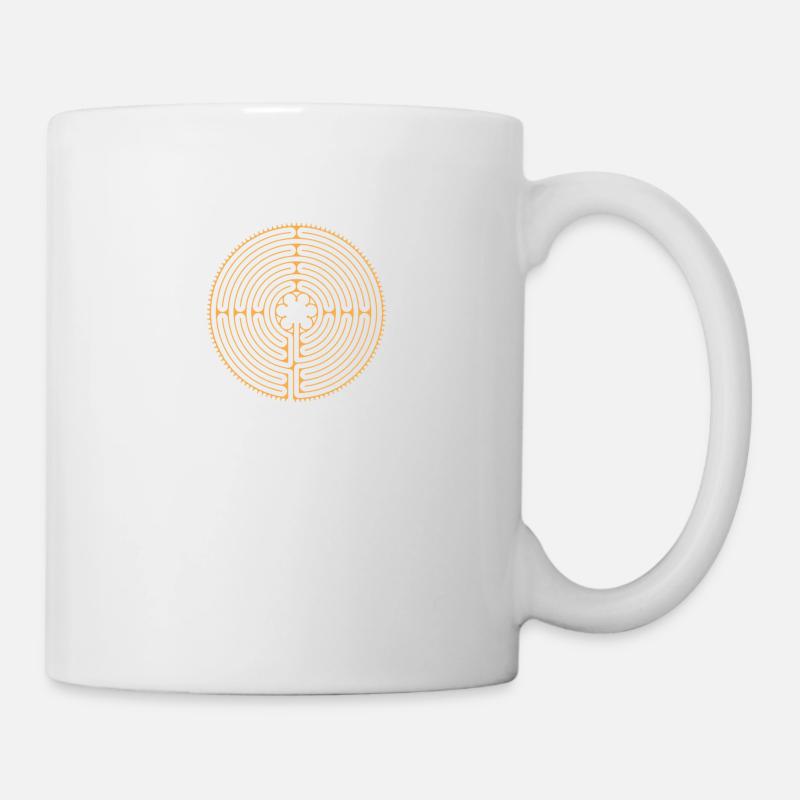 Labyrinth von Chartres gold - Tasse - Weiß