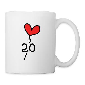 20 YEARS. ANNIVERSARY. HAPPY BIRTHDAY. HAPPY ANNIV - Mug - white - Right