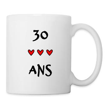 30 ANS. 30e ANNIVERSAIRE. ANNIVERSAIRE 30 ANS. 30 - Mug blanc - blanc - Droite
