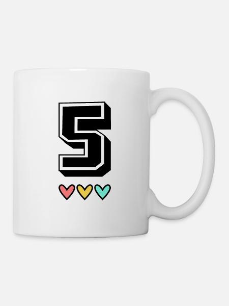 5 JAHRE. 5-jähriges JUBILÄUM. GEBURTSTAG 5 JAHRE. 5 - Tasse - Weiß
