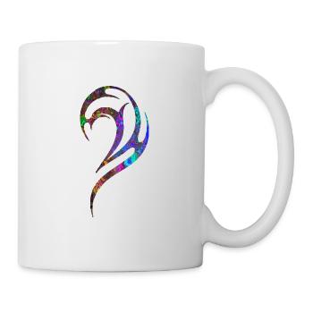 Tatouage gothique bleu marbré - Mug blanc - blanc - Droite