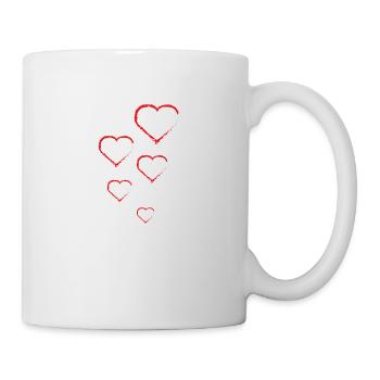 Coeur Cœurs Bonheur Amitié Cadeau familial - Mug blanc - blanc - Droite