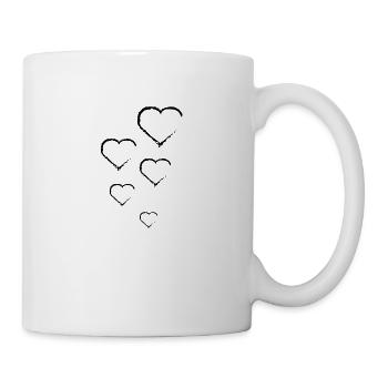 Coeur Cœurs Bonheur Amitié Cadeau familial - Mug blanc - blanc - Droite