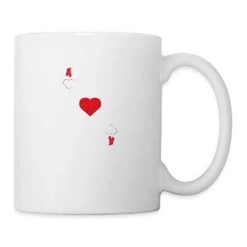 Ass Karte Herz Glück Liebe Geschenk Freude - Tasse - Weiß - Rechts