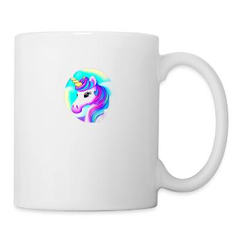 Regenbogen-Einhorn Neonzauber - Tasse - Weiß - Rechts