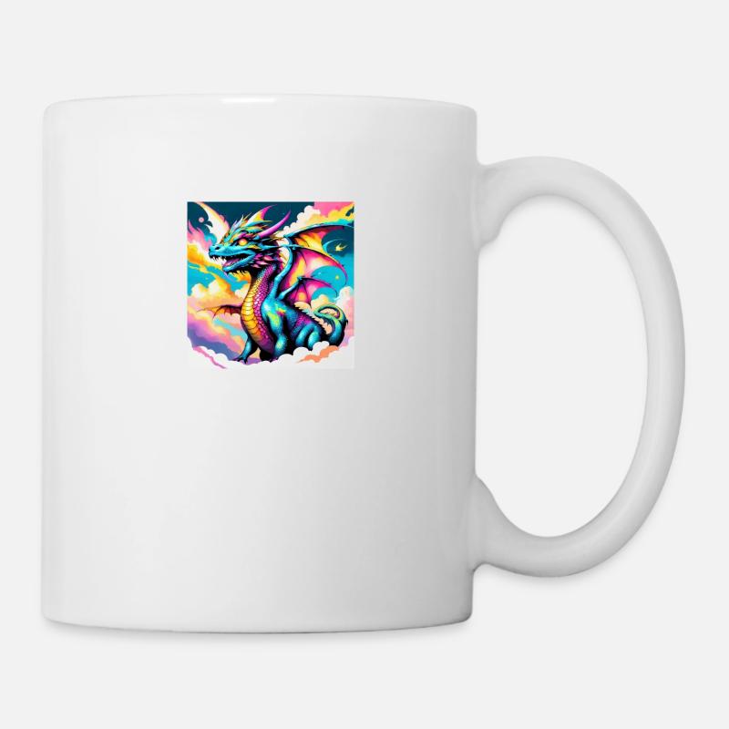 Dragon with rainbow - Mug - white